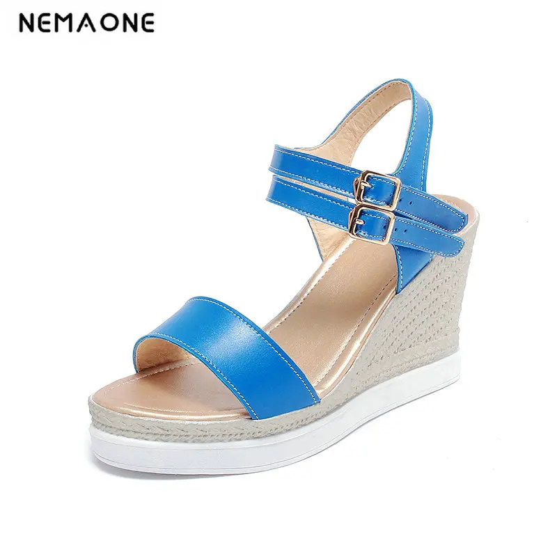 

New Summer Women Sandals Wedges Peep Toe Shoes High Heels Height Increasing Elastic band Beach Ladies Pumps Casual Platform