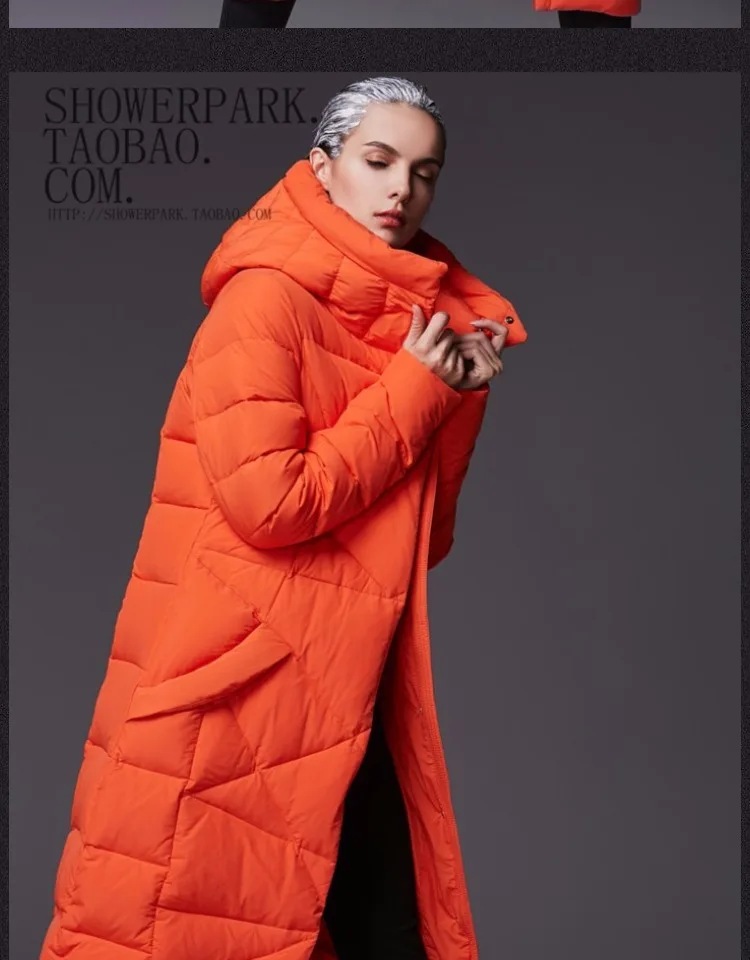 Women Winter Padded Down Jackets Long Down Coat Women Overknee Light Down Warm Jacket Overcoat Plus Size Stand Collar AS105  (8)