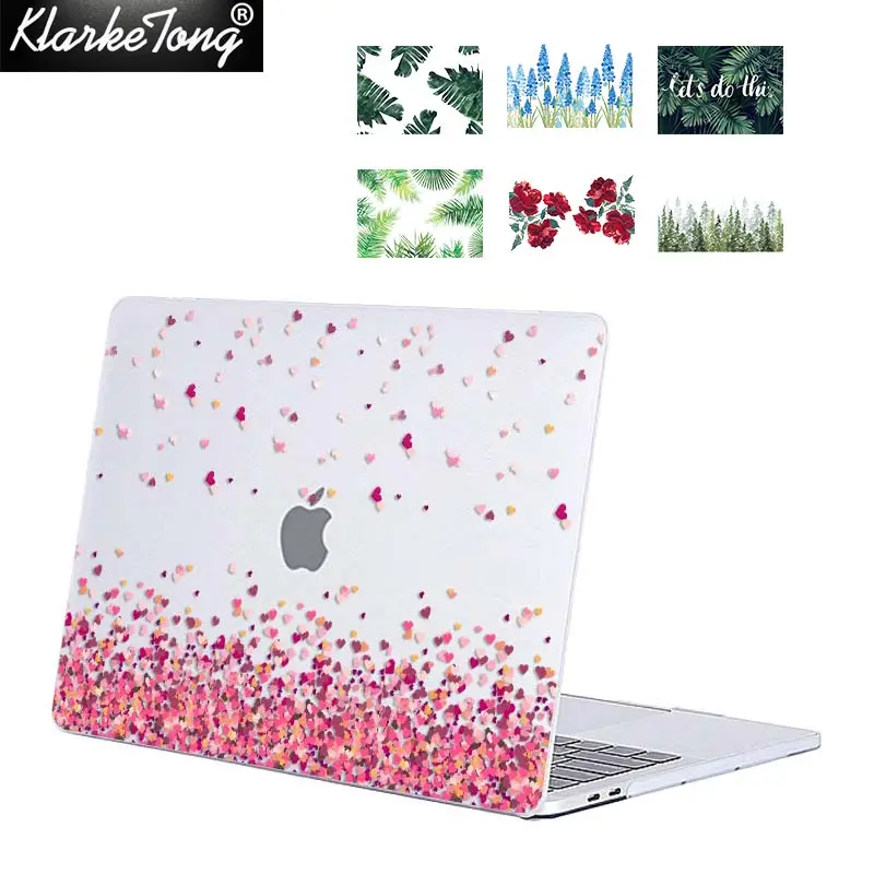 

Klarketong Transparent Hard PC Crystal Case For Apple Macbook Air 13 inch Summer Design Loverly Heart Laptop Covers A1369 A1466