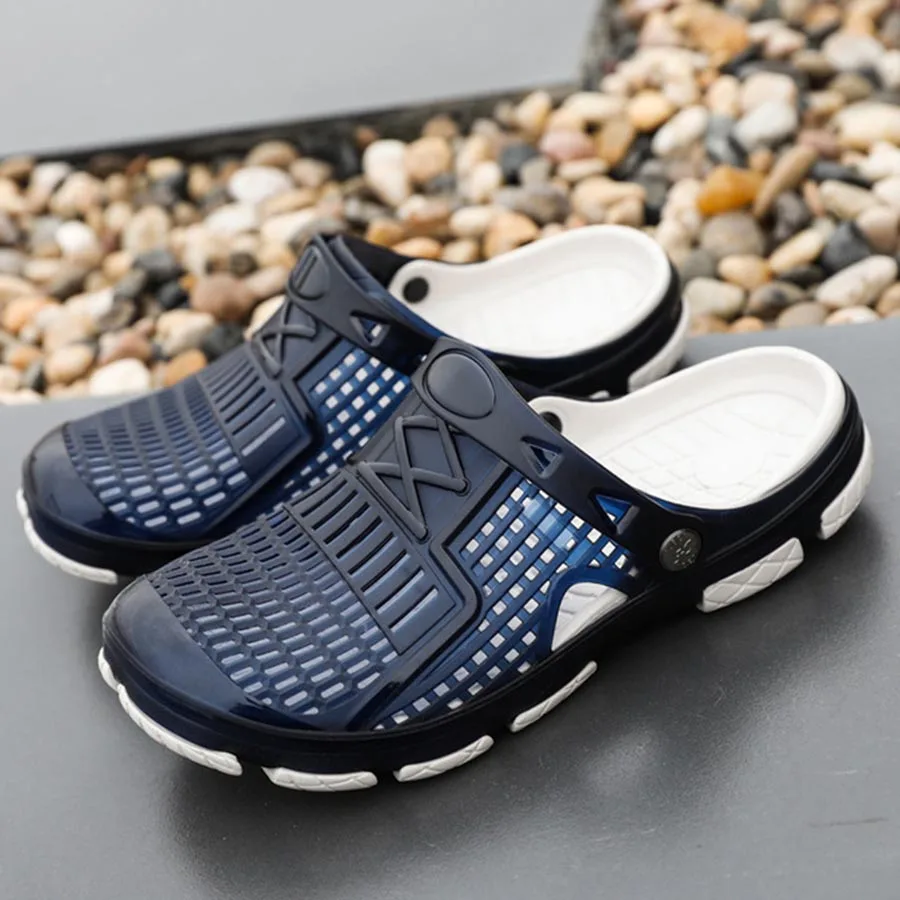 

New Men's Sandals Hollow Out Jelly Shoes Non-Slip Breathable Large Size Men'S Beach Hole Shoes Multi-colors Male