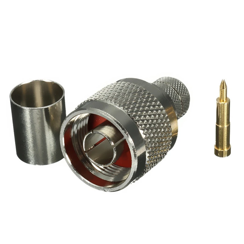 

Brand new 50 Ohm N Crimp Connector Straight Male Plug RF Coaxial Cable Connector Adapter For LMR400 RG8 RG213 RG214