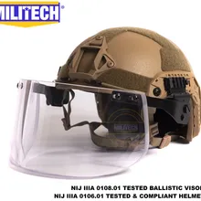 MILITECH CB Coyote Maritime Cut Deluxe NIJ IIIA БЫСТРО Пуленепробиваемый Шлем и комплект козырька Дело баллистический шлем-пуля защитная маска