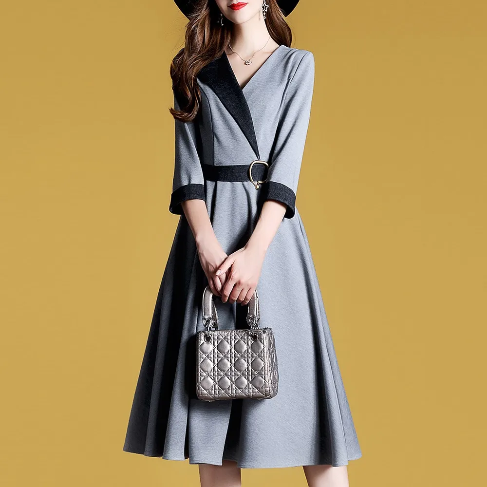 Sisjuly Women Dresses Fashion A Line Autumn High Street Waist Belt Slim Party Office Lady Elegant Midi Long Sleeve Dress Girl Sisjuly Women Dresses Fashion A Line Autumn High Street Waist Belt Slim Party Office Lady Elegant Midi Long Sleeve Dress Girl