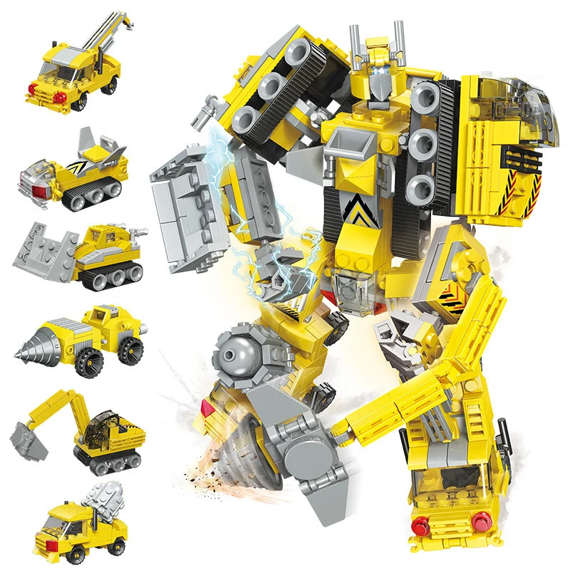 

6in1 Imperial Engineering Team Mech Building Blocks Compatible Legoings City Series Harvester Transport Toys for Children Gifts