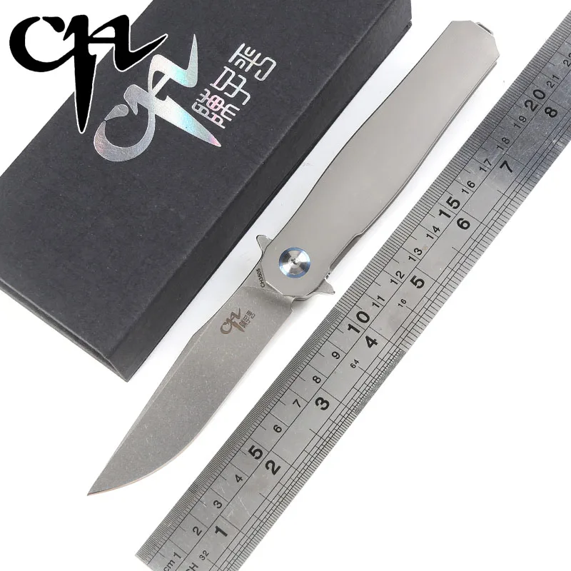 

CH 3505 Flipper ball bearing folding knife S35vn blade TC4 Titanium handle outdoor tactical camping Drills Saws knives EDC tool