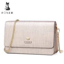 FOXER Brand Female Stylish Small Flap Shoulder Bag Women Bag Split Leather Chic Messenger Bags & Crossbody Bags Fashion Design FOXER Brand Female Stylish Small Flap Shoulder Bag Women Bag Split Leather Chic Messenger Bags & Crossbody Bags Fashion Design