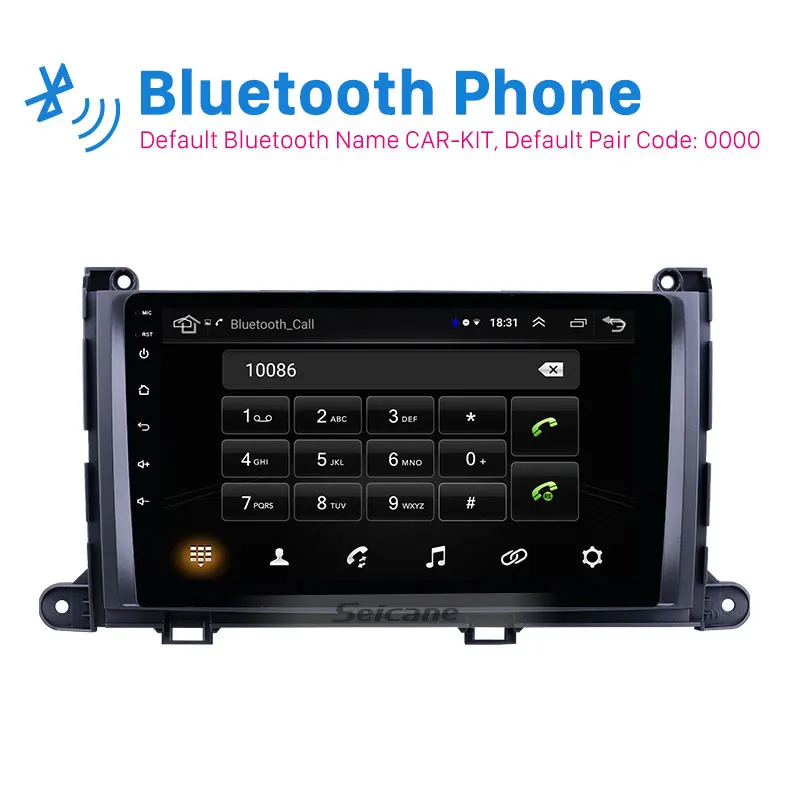 Flash Deal Seicane Android 8.1 HD 2Din 9" Car Stereo For Toyota Sienna 2009 2010 2011 2012-2014 Head Unit GPS Player SWC Rear Camera DVR 1