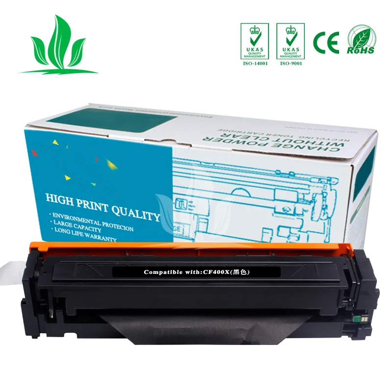 

2BK CF400X 400x CF401X CF402X CF403X Toner Cartridge Compatible for HP Color LaserJet Pro M252dw/M252n MFP M277DW laser printer