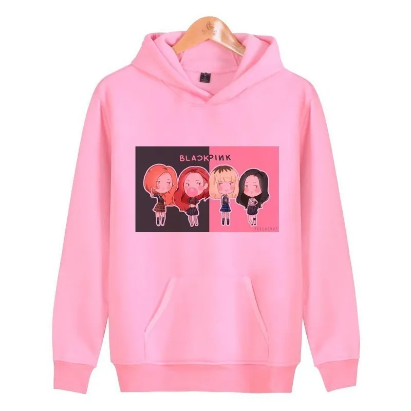  Women Japanese Korean Female Pullover Streetwear Hood Pink Black Pink Sweatshirt Hoody Harajuku Kaw