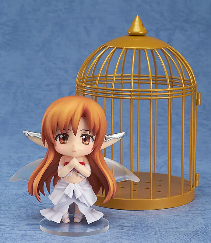 Anime Sword Art Online Asuna PVC Action Figure Nendoroid #382 Asuna Titania ver Cute Figure Doll Collectible Model Toys KC092