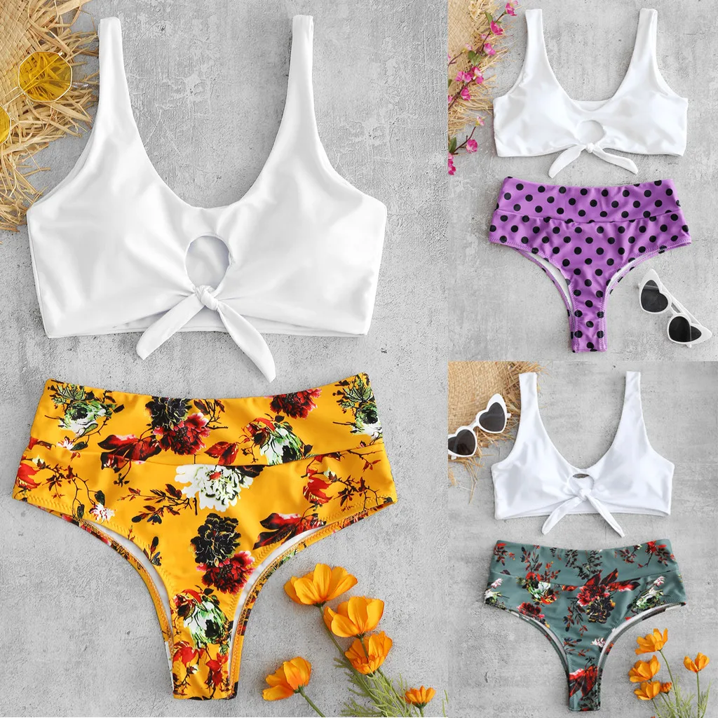 Женский бандажный купальник бикини бразильский пуш-ап пляжная одежда купальный