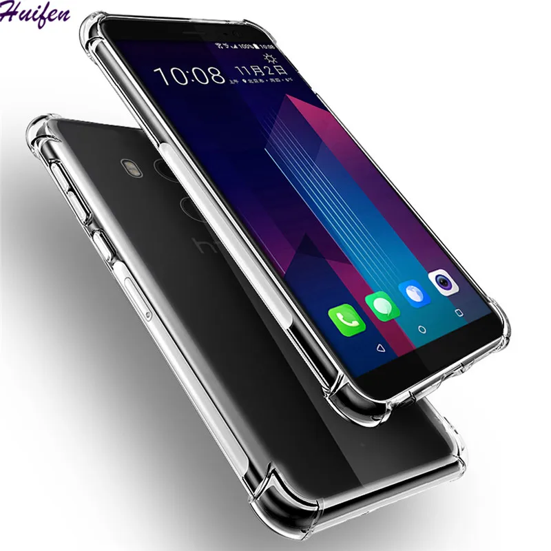 Чехол для HTC U11 Plus противоударные прозрачные чехлы телефонов мягкая прозрачная