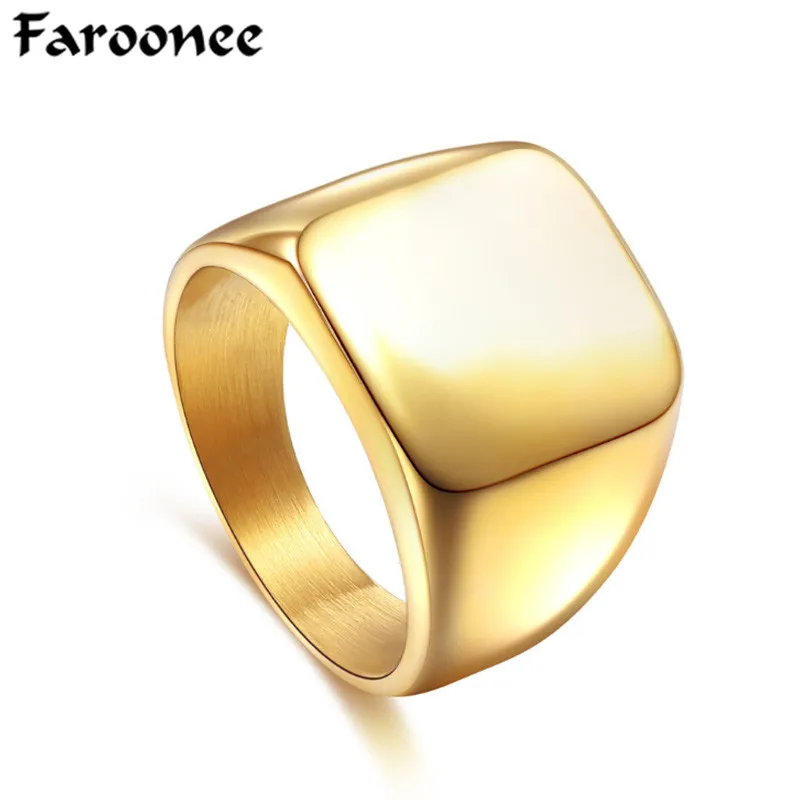 

High Quality Brand Rings For Man Punk Style Alloy Men's Signet Ring Bold White Black Solid Polished Fashion Jewelry