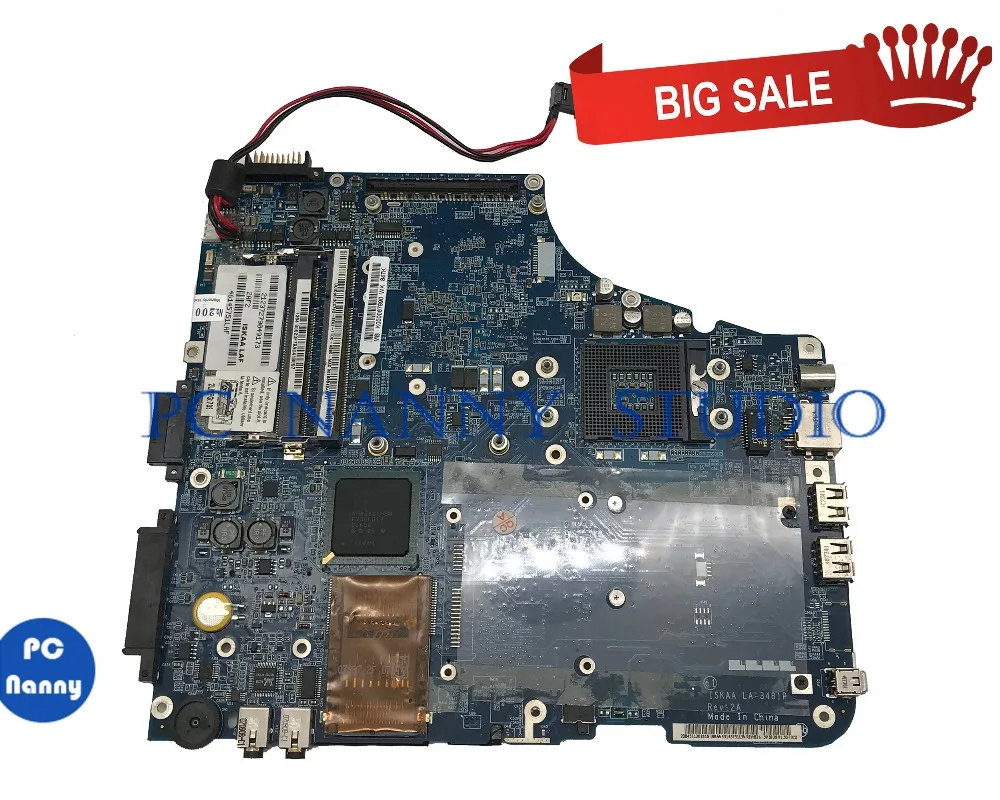 PCNANNY K000067890 для Toshiba Satellite A200 A205 материнская плата ноутбука ISKAA LA-3481P протестирована