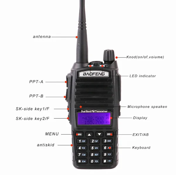 Профессиональный двухдиапазонный vhf uhf рация 10 км PTT Vox для портативной CB радиостанции Handy Radio uv82 baofeng UV-82 handphone