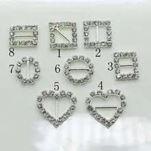 Hot sale10pc Stunning clear rhinestone buckle metal brass buckle/Shiny Ribbon Slider wedding gift packing bag shoes accessory