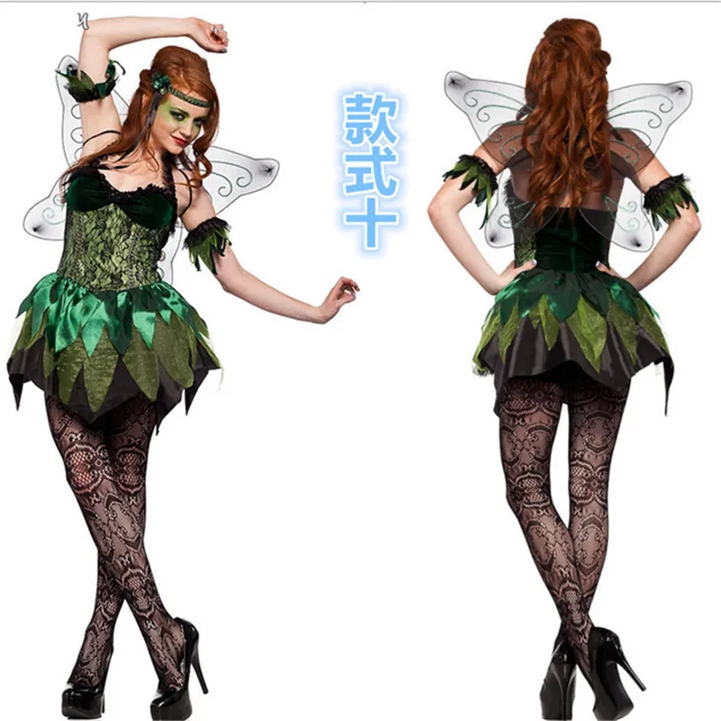 2018new сексуальный костюм пчелы Хэллоуин бабочка вечерние платье Ангел взрослый Genius Косплэй одежда костюмы животных Хэллоуин для женщин - Цвет: Зеленый