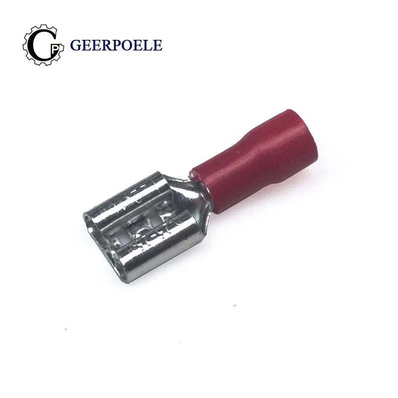 

30 pairs/lot FDD1-250 Cold Pressing Female Red 15A Splice Terminals Plug Spring Pre-insulated Nose Lug Cosse Electric Sertir