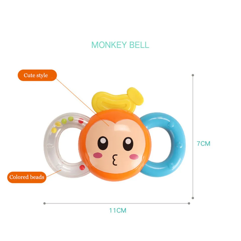 Игрушки для малышей 0-12 месяцев, пластиковая детская погремушка для маленьких мальчиков, Прорезыватель для зубов, кроватка, мобильный Колокольчик для животных, лягушка, игрушки для детей, сенсорные игрушки