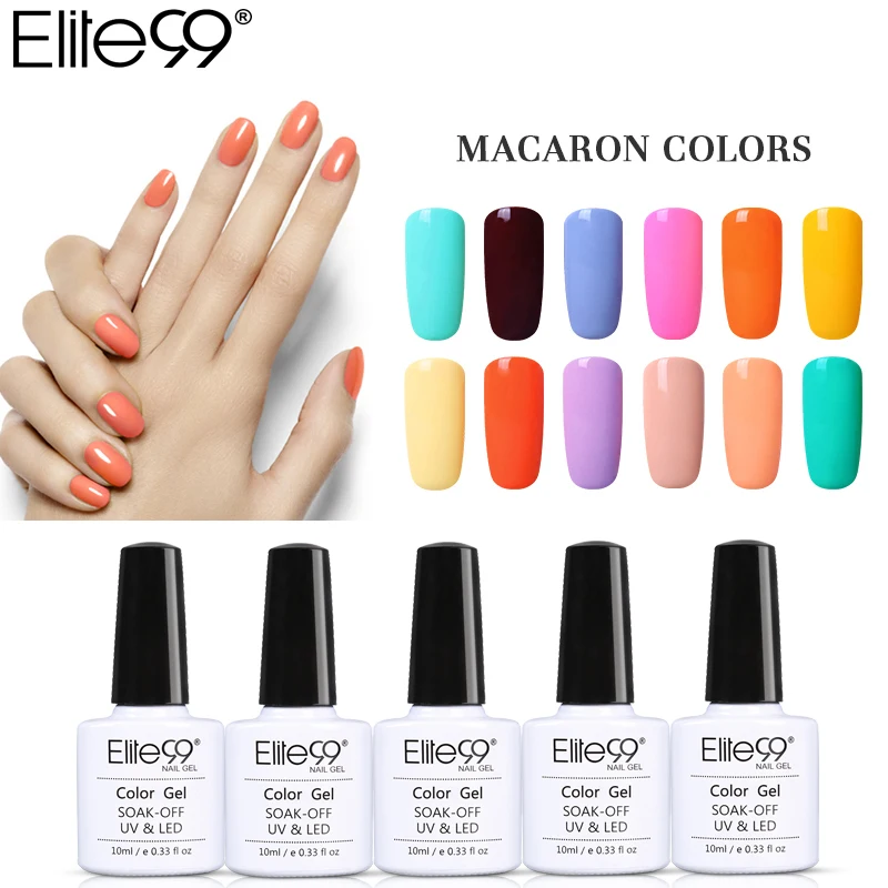 

Elite99 10ML Gel Nail Polish Fluorescent Neon UV Gel Varnish Macaron Color Hybrid Nail Art Semi Permanent Primer Gel Lak Lacquer