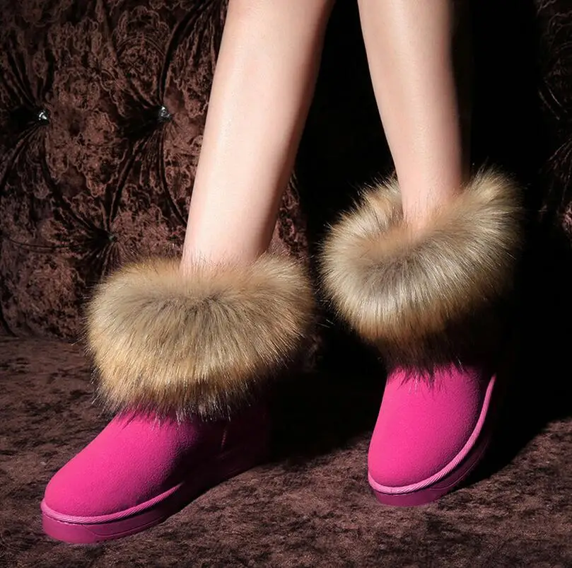 AREQW/ г. Осенне-зимние ботинки женские модные теплые хлопковые полусапожки на лисьем меху Женская водонепроницаемая нескользящая обувь на плоской подошве