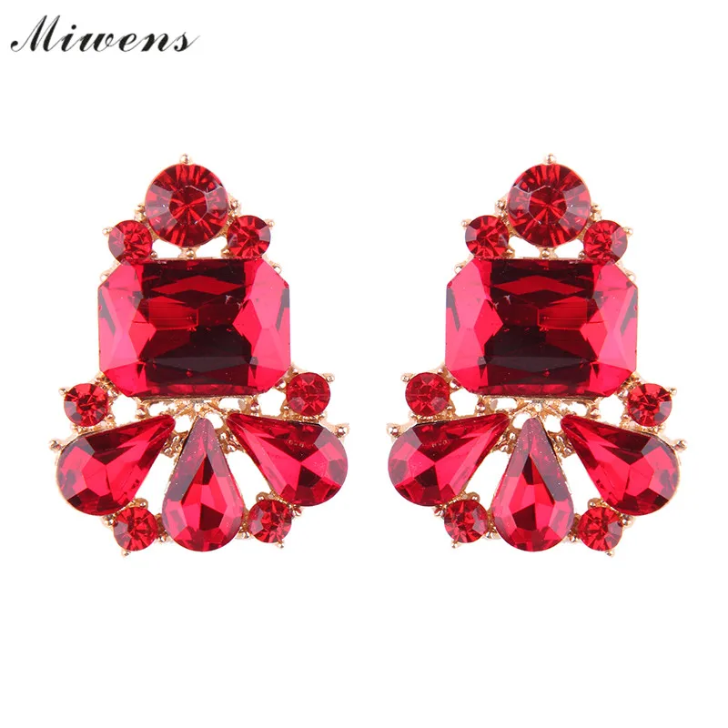

Miwens Hot Sale Fashion Design Trendy Crystal Earrings Women Water Drop Statement Earrings Jewelry Wedding Bride Accessory 9887