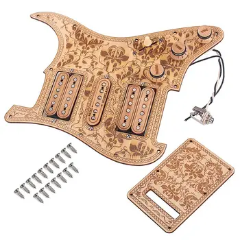 

New 1 Set Electric Guitar HSH Pickguard Anti-scratch Plate Maple Wired Humbuckers Pickup Musical Instrument Accessory qiang