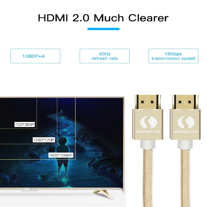 HDMI Cable HDMI to HDMI 2.0 Cable 4K for Xiaomi Projector Nintend Switch PS4 Television TV Box xbox 360 1m 2m 3m 5m 10m Cable HDMI Cable HDMI to HDMI 2.0 Cable 4K for Xiaomi Projector Nintend Switch PS4 Television TV Box xbox 360 1m 2m 3m 5m 10m Cable