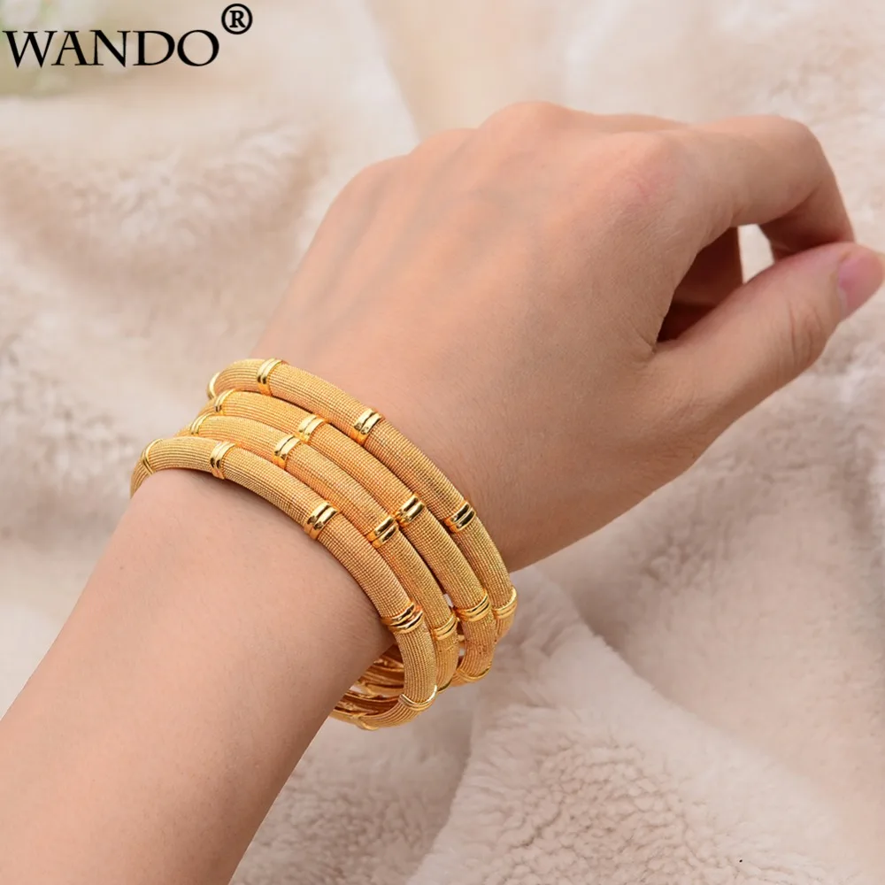 WANDO 4 шт. новые модные женские роскошные золотые украшения-браслеты в эфиопском африканском стиле женский браслет в дубайском стиле вечерние свадебные подарки