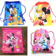 1pcs Minnie mickey moana trolls non-woven bag fabric backpack child travel school bag decoration mochila drawstring gift bag