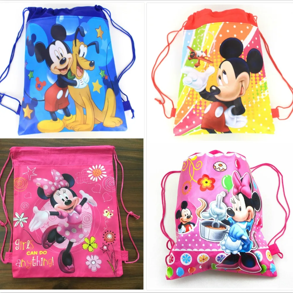 1pcs Minnie mickey moana trolls non woven font b bag b font fabric backpack child travel