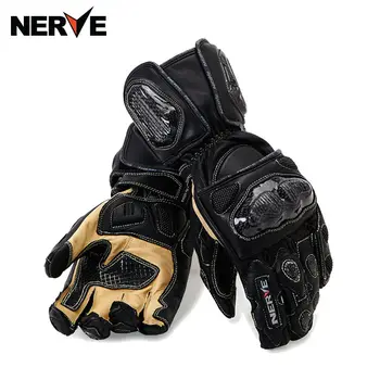 

SFK NERVE new Long paragraph motorcycle gloves leather carbon fiber knight anti - fall gloves windproof motorcross gloves
