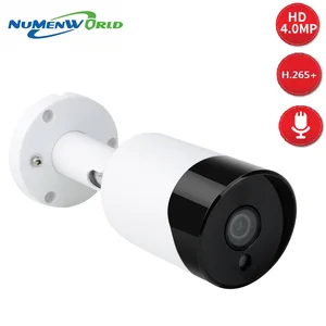 PoE IP Camera 4MP Audio Bullet Security Outdoor Surveillance Camera CCTV Nightvision Video Surveillance H.265+