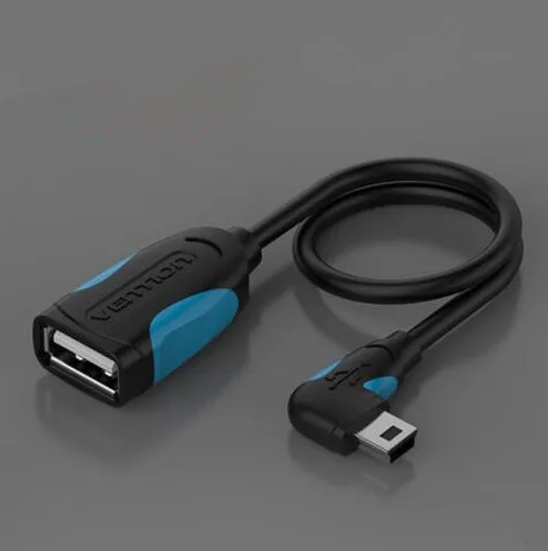 Vention OTG кабель Mini USB 90 градусов OTG адаптер для планшетных ПК/MP3/телефона/gps мобильный телефон кабели