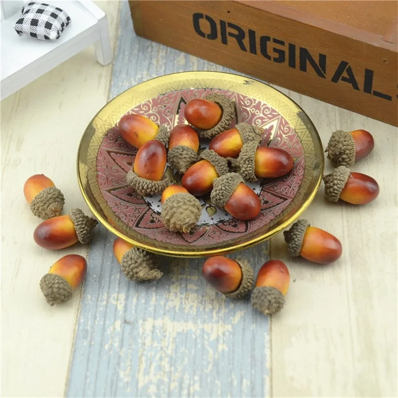 20pcs 3cm Artificial Fruits and Vegetables Acorns Mini Fake Foam For Wedding Christmas Tree Decoration artificial fruits and vegetables