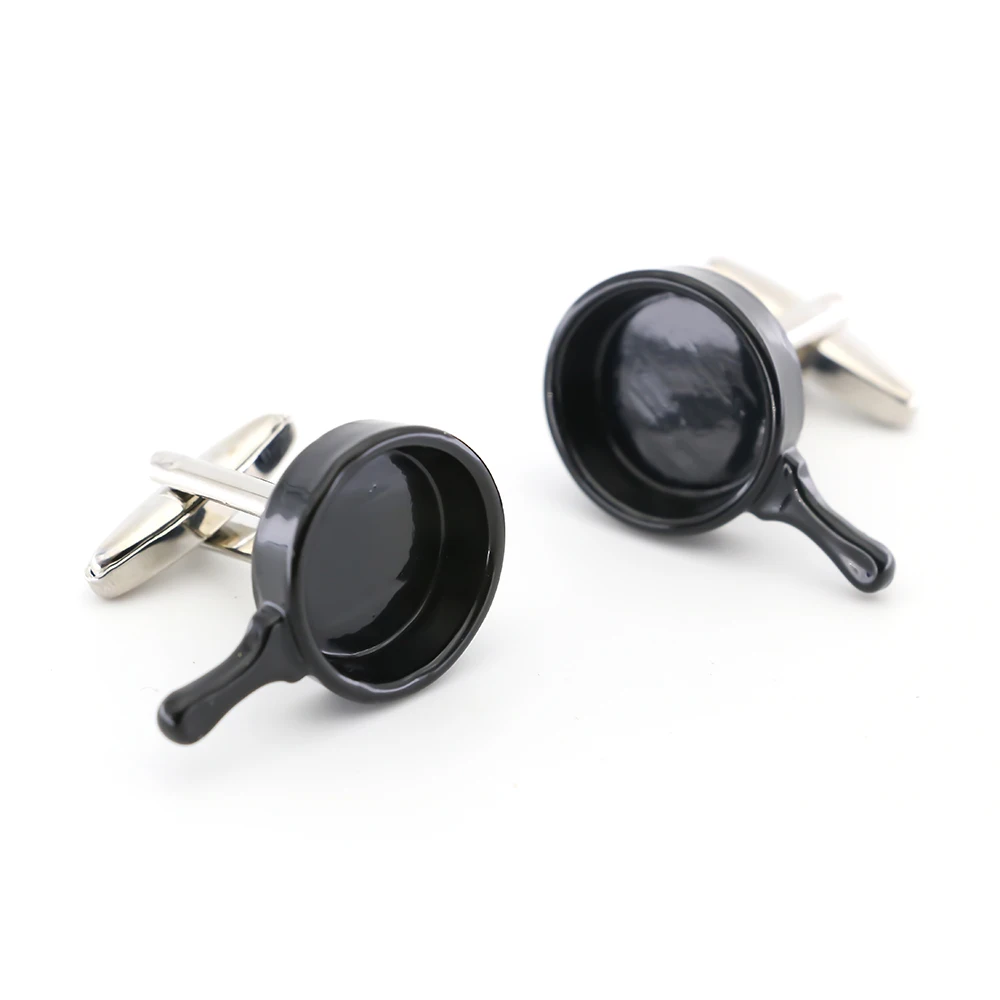 

Men's Frying Pan Cuff Links Copper Material Black Color