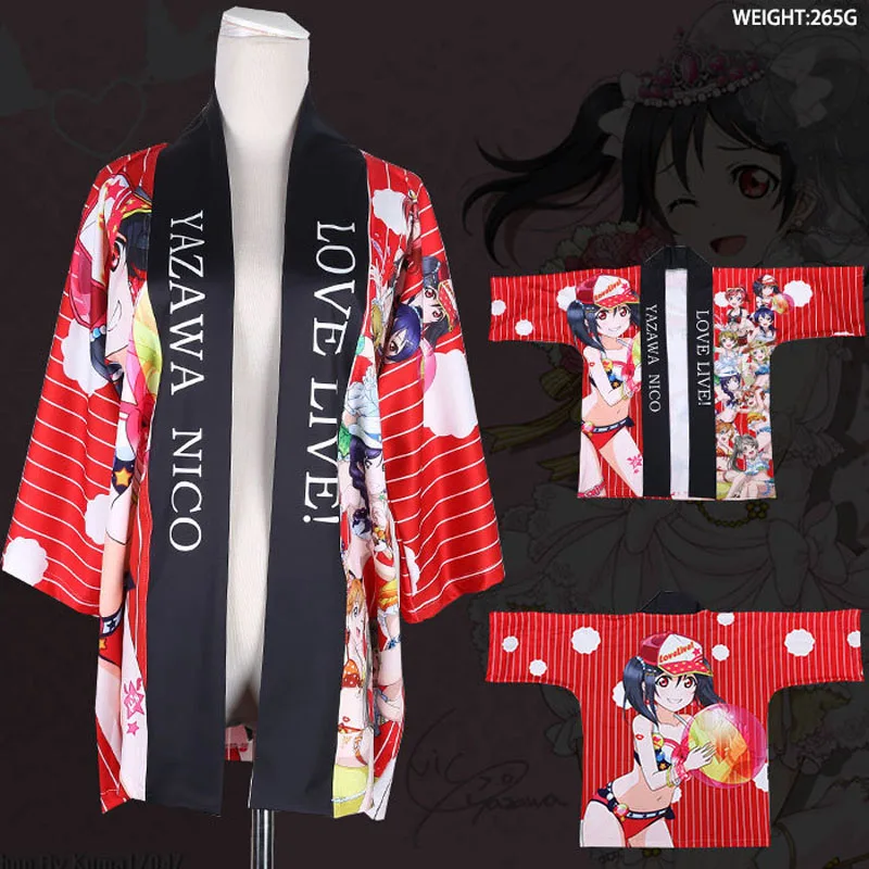 LoveLive! Японские модные повседневные хаори Love live Hoshizora Rin Yazawa Nico плащ юката косплей костюм для мужчин и женщин кимоно