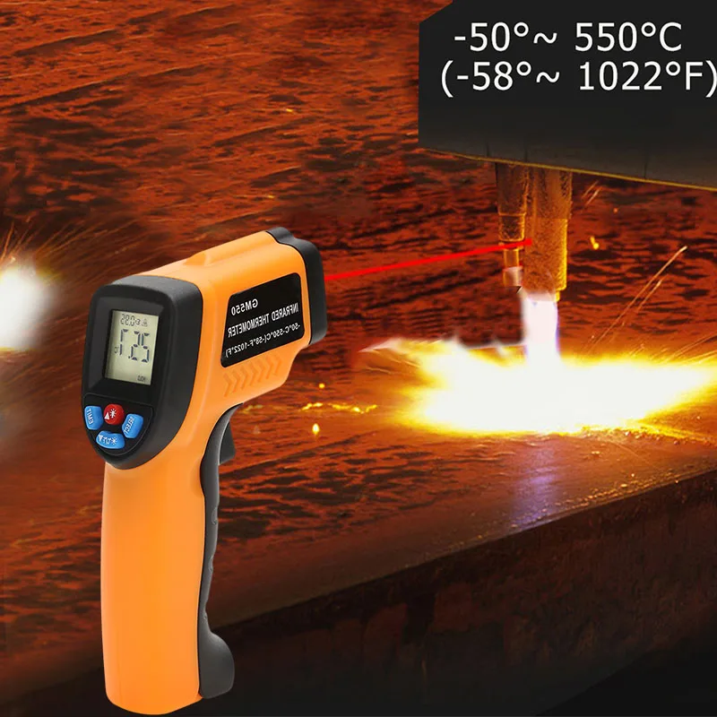 

GM550 Non-contact Digital Infrared Thermometer LCD Display IR Laser Point Gun Temperature Meter Pyrometer