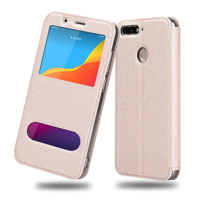 Phone Cover for Huawei Honor 7A Pro Case Open Window Flip Leather Case for Huawei Honor 7A Pro Prime Enjoy 8E Phone Bag Fundas