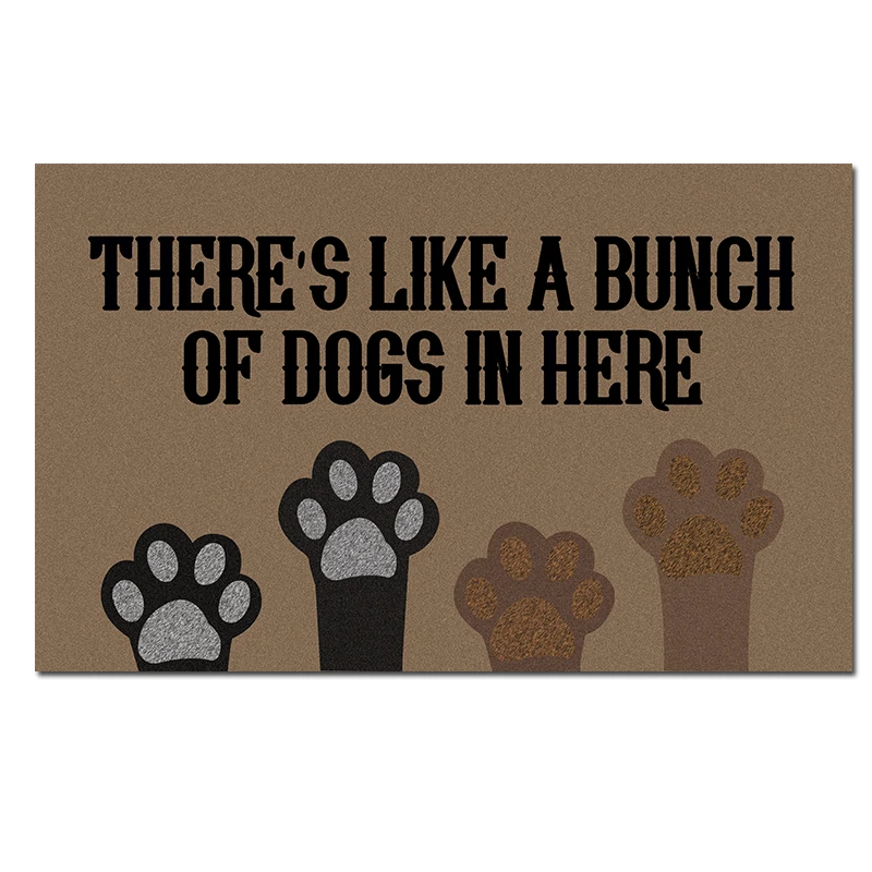 Entrance Doormat There's Like A Bunch of Dogs in Here Indoor Outdoor Door Mat Non-Slip Machine Washable Non-Woven Fabric | Дом и сад