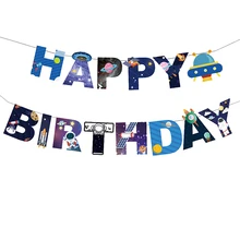 Solar Tema do Espaço Nave Espacial Foguete Robô Astronauta Do Chuveiro de Bebê Decorações Do Partido Feliz Aniversário Fontes Do Partido Do Evento(China)