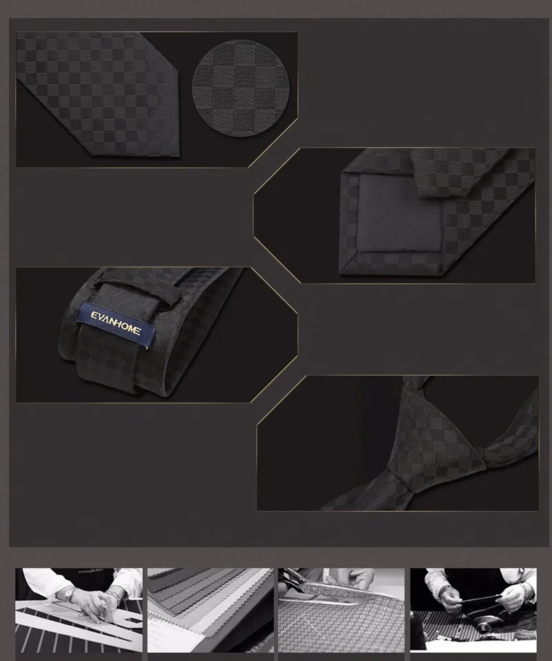 Осенняя новинка 2016 г.; Мужская Мода Бизнес галстук SLIM Tie 6 см черный небольшой темно-сетка Тощий Галстуки для Для мужчин подарочной коробке
