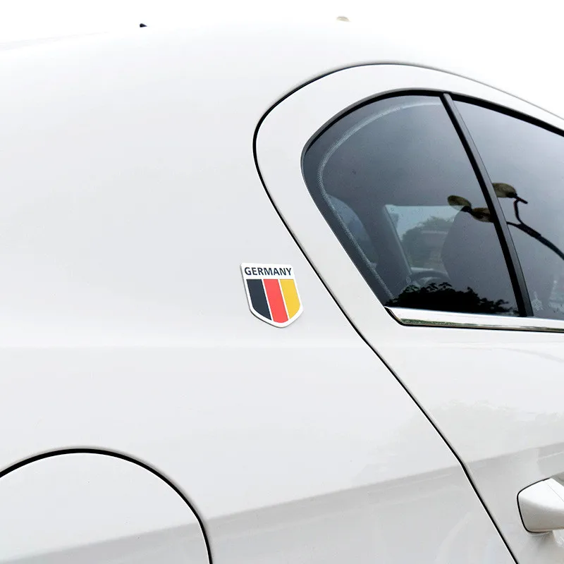 Newbee 3D алюминиевая Автомобильная эмблема немецкая карта флаг решетка значок наклейка гоночный стикер для BMW VW Audi Buick Chevy Chrysler Jeep Ford