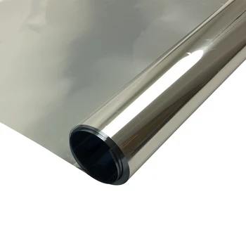

Silver & Silver One Way Vision Tint Film DIY Design Self Adhesive Sticker Decorate Home Office Building Window Foils 0.61x10m