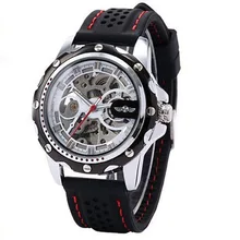 Paradis 2016 Mode Hommes Squelette design Sportif Montres Mécanique à Remontage Automatique Mouvement Montre Livraison Gratuite June06