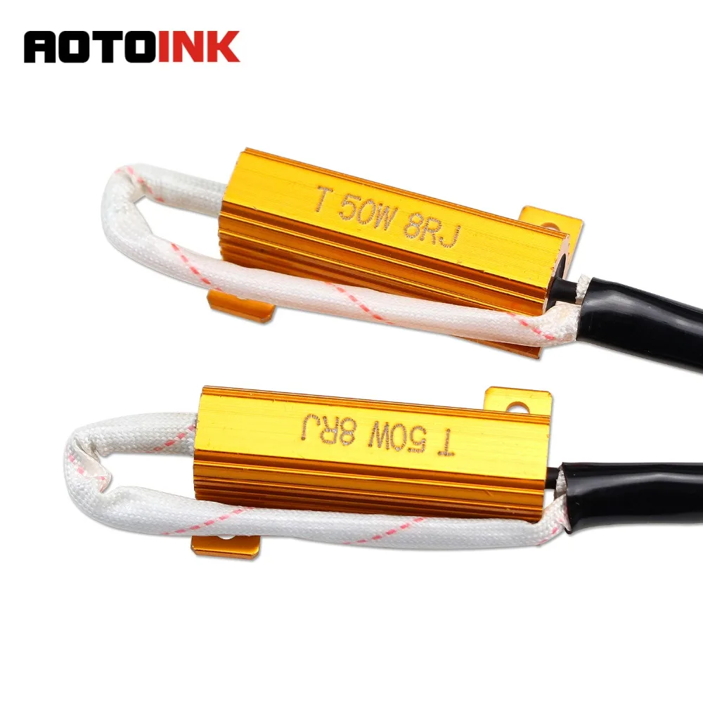 

AOTOINK LED Headlights Decoder Canbus Car Load Resistor Error Canceller 50w 8ohm H4 H7 H8 H9 H11 9005 9006 CJ