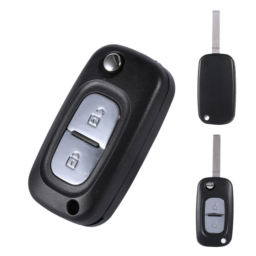 

Flip Folding Remote 2 Buttons Uncut Blank Blade Car Key Fob Shell Case For Renault Clio Megane