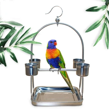 

Stainless Steel Parrot Stand Holder / Bird Cage Shelf Rack Contains Bangle -portable Decorativas Hot Sale