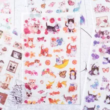 6 шт. стикер для кошки милые аниме детские игрушки Мультяшные наклейки s pegatinas для украшения мобильного телефона ноутбука DIY