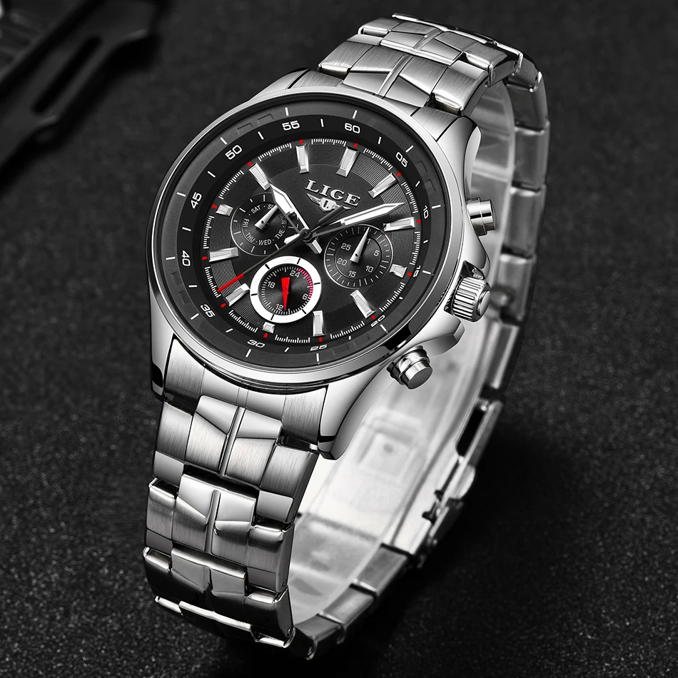 LIGE мужские s часы лучший бренд класса люкс кварцевые часы мужские водонепроницаемые спортивные часы модные повседневные военные часы мужские Relogio Masculino